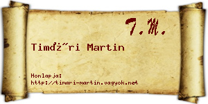 Timári Martin névjegykártya