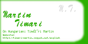 martin timari business card